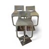 Image 1 : 3 pc - Grey Leather Adjustable Height Swivel Bar Stools