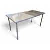 Image 1 : White Table / Desk - 59x29.5x29.5"