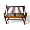 Image 1 : Vintage Wooden Bench w/ Floral Accent Seats
