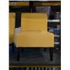 Image 3 : 2 pc - Yellow Fabric Side Chairs w/ Wooden Legs