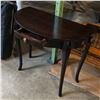 Image 3 : Wooden Half Round Console Table w/ Drawer - 31.5x16x27.5"