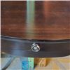 Image 4 : Wooden Half Round Console Table w/ Drawer - 31.5x16x27.5"