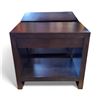 Image 2 : 2 pc - Single Drawer Dark Brown Wood Bedside Tables - 31x18.5x28"