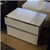Image 3 : 2 pc - White Modern Bedside Tables w/ 2 Drawers - 24x16x17"