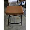 Image 3 : Brown Leather Counter height Bar Stools w/ Metal Legs - 17x13x26"