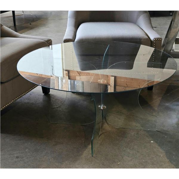 Glass Coffee Table - 33.5x16"