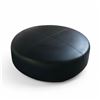 Image 1 : Black Leather Low Rise Ottoman - 38x12"