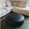 Image 2 : Black Leather Low Rise Ottoman - 38x12"