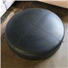 Image 3 : Black Leather Low Rise Ottoman - 38x12"