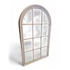 Image 1 : White Washed Wood Window Framed Arched Mirror - 31x54"