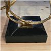 Image 3 : Gold Abstract Décor w/ Black Marble Base - 20"H
