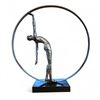 Image 1 : Silver Gymnast Style Décor w/ Black Marble Base - 25"H