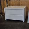 Image 2 : 2 pc - Modern White Bedside Tables w/ 2 Drawers - 24x18x16"