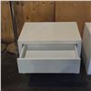 Image 3 : 2 pc - Modern White Bedside Tables w/ 2 Drawers - 24x18x16"
