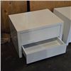 Image 4 : 2 pc - Modern White Bedside Tables w/ 2 Drawers - 24x18x16"