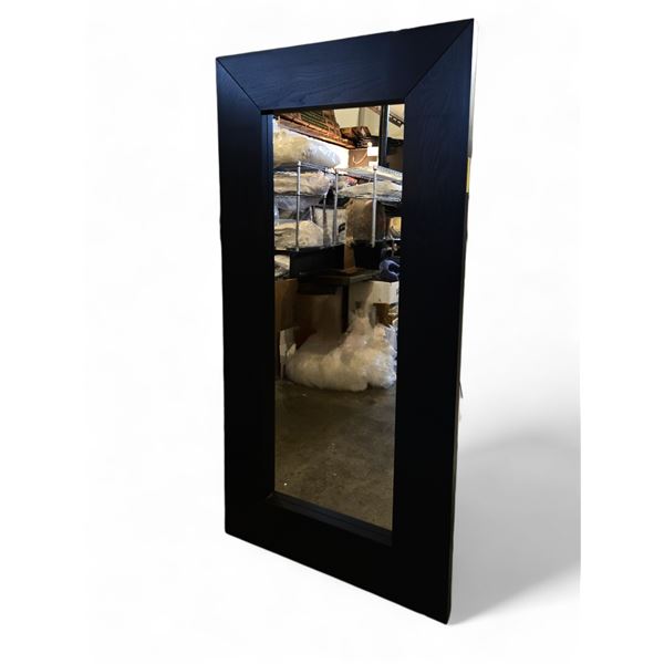 Large Black Oak Style Mirror - 37x75"