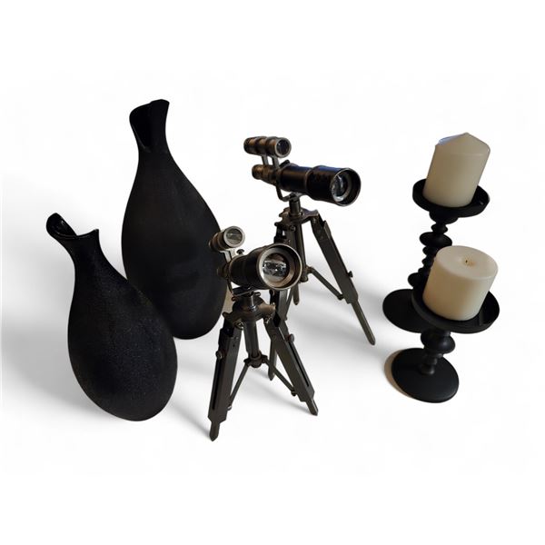 Group - Modern Vases, Telescope Décor & Candle Holders