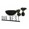 Image 1 : Shelf - "Our Nest" Sign, Large Bowl & Vases