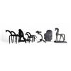 Image 1 : Shelf - Giraffe, Horse, Gorilla Décor w/ Sculpture & Candle Holder