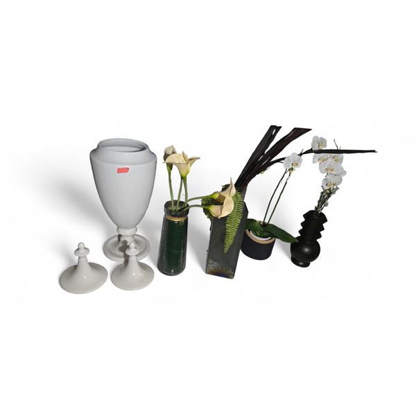 Shelf - Large Assortment of Vases & Fuax Plants