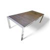 Image 1 : Outdoor Patio Dining Table w/ White Metal Legs - 87x39x29"
