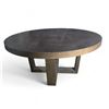 Image 2 : Round Oak Dining Table (Black) - 60x30"