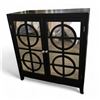 Image 1 : Black 2 Door Cabinet w/ Mirrored Inlays - 30x15x32"
