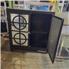 Image 2 : Black 2 Door Cabinet w/ Mirrored Inlays - 30x15x32"