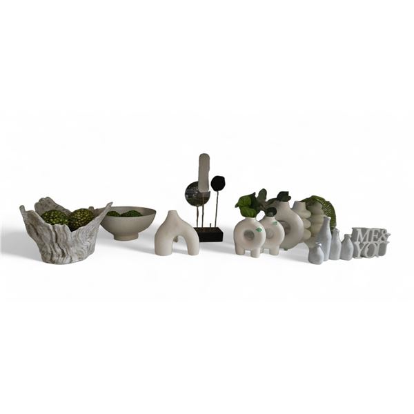 Shelf - Assorted White Décor, Vases  & Candle Holder