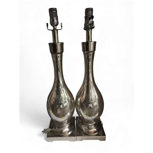 2 pc - Silver Colored Lamps