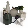 Image 1 : Group - Rooster Scuplture, Watering Can, Vases, Etc.