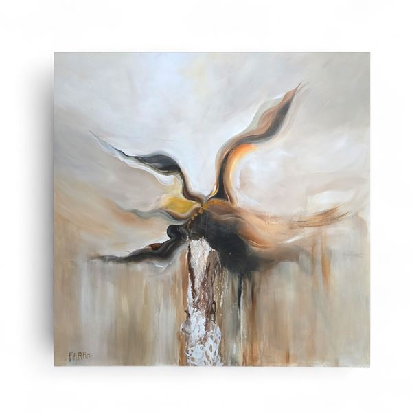 Abstrsct Art on Canvas by Farah Samari - 48x48"