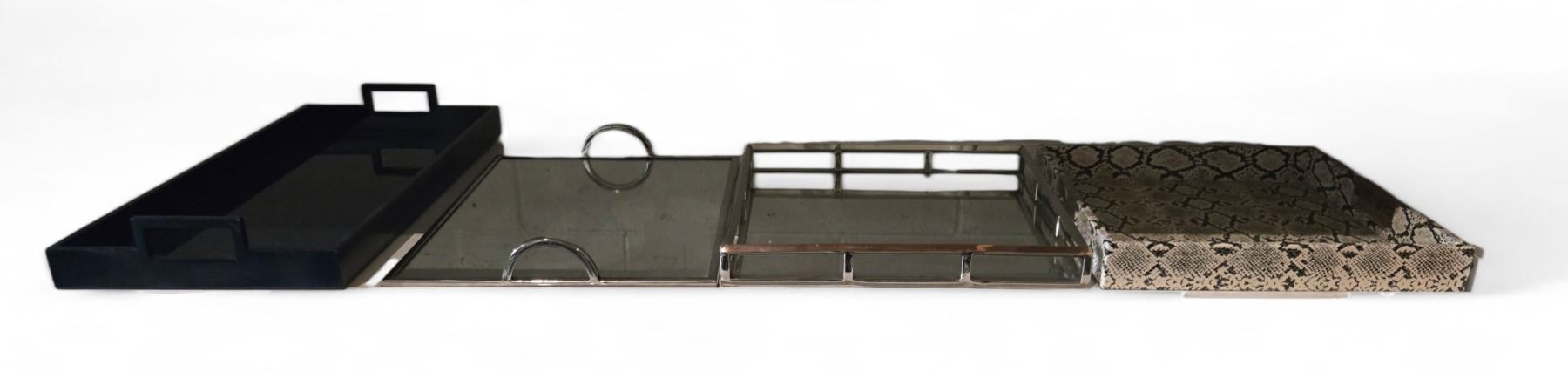 Snake Asshil Display Shelf - Display Trays, Including Snake Skin Style, Mirrored & Wood