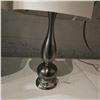 Image 2 : 2 pc - Steel Lamps w/ Cream Colored Shades - 30"H