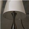 Image 3 : 2 pc - Steel Lamps w/ Cream Colored Shades - 30"H