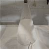 Image 3 : 2 pc - Renwil Triangular White Stone Lamps w/ Shades - 25"H