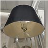Image 3 : Glass & Stainless Lamp w/ Black Shade - 27"H