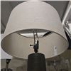Image 3 : Glass & Brown Lamp w/ Creram/Beige Color Shade - 25"H