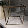 Image 2 : Glass Marble & Gold Framed Lantern Box w/ Large Wax LED Candles