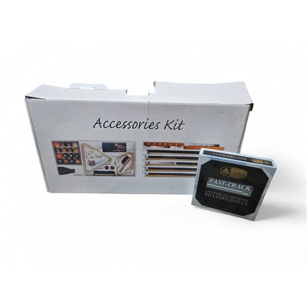 Shelf - Deluxe Billiard Accessory Kit & Balls, Billiard Cues, Etc.