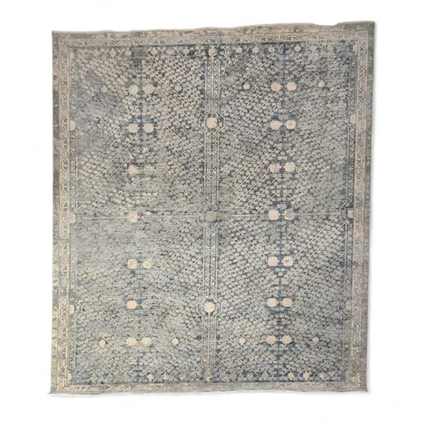 Blue & White Area Rug - 108x74"