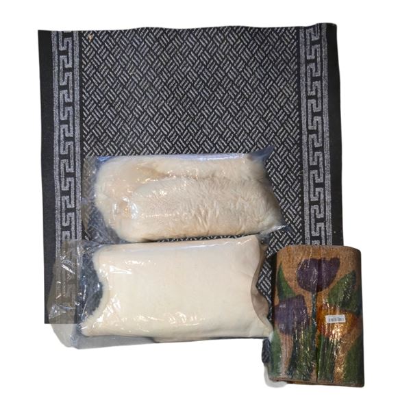 Assortment of Small Bathroom Rugs & Faux Fur Rugs - Various Sizes