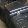 Image 2 : Scan Dsign Black Leather Reclining Theater Sofa w/ Adjustable Headrests - RV: $8000