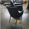 Image 2 : Quilted Black Leather Chair w/ Chrome Legs