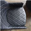 Image 3 : Quilted Black Leather Chair w/ Chrome Legs
