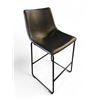Image 1 : Black Leather Counter Height Stool w/ Metal Legs