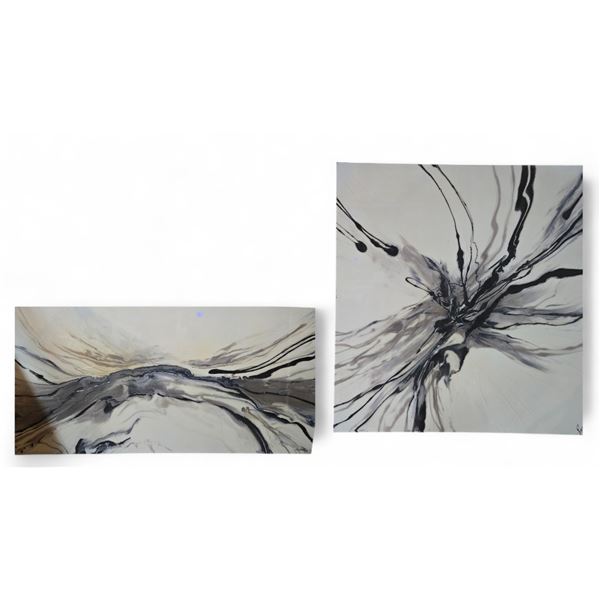2 pc - Glossy Abstract Art - 40x40" & 30x60"