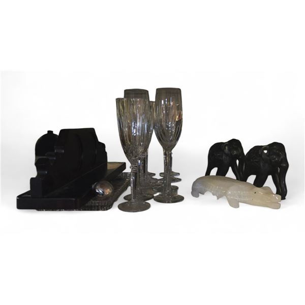 Group - Elephant Décor, Glasses, Trays, Containers & Tea Cups