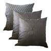 Image 1 : Shelf - x3 Throw Pillows - x1 Geometric Design & x2 Charcoal Color