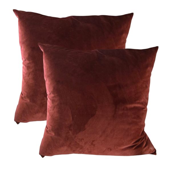 Shelf - x2 Red & Cream Two Tone Throw Pillows